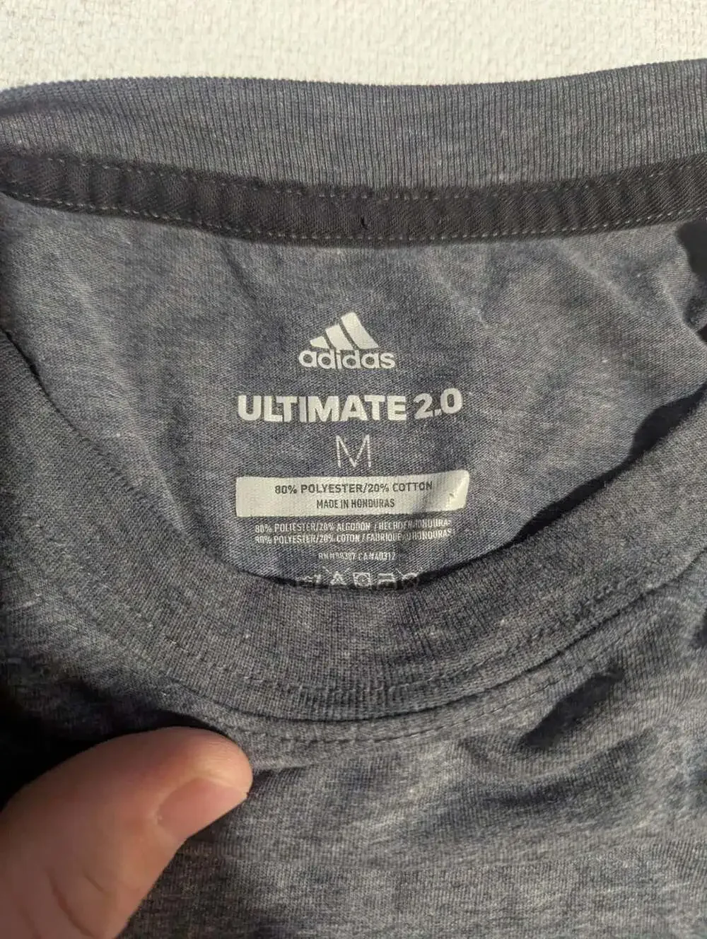Adidas Ultimate 2.0 T-Shirt Size M Heather Gray Athletic Tee S3b4